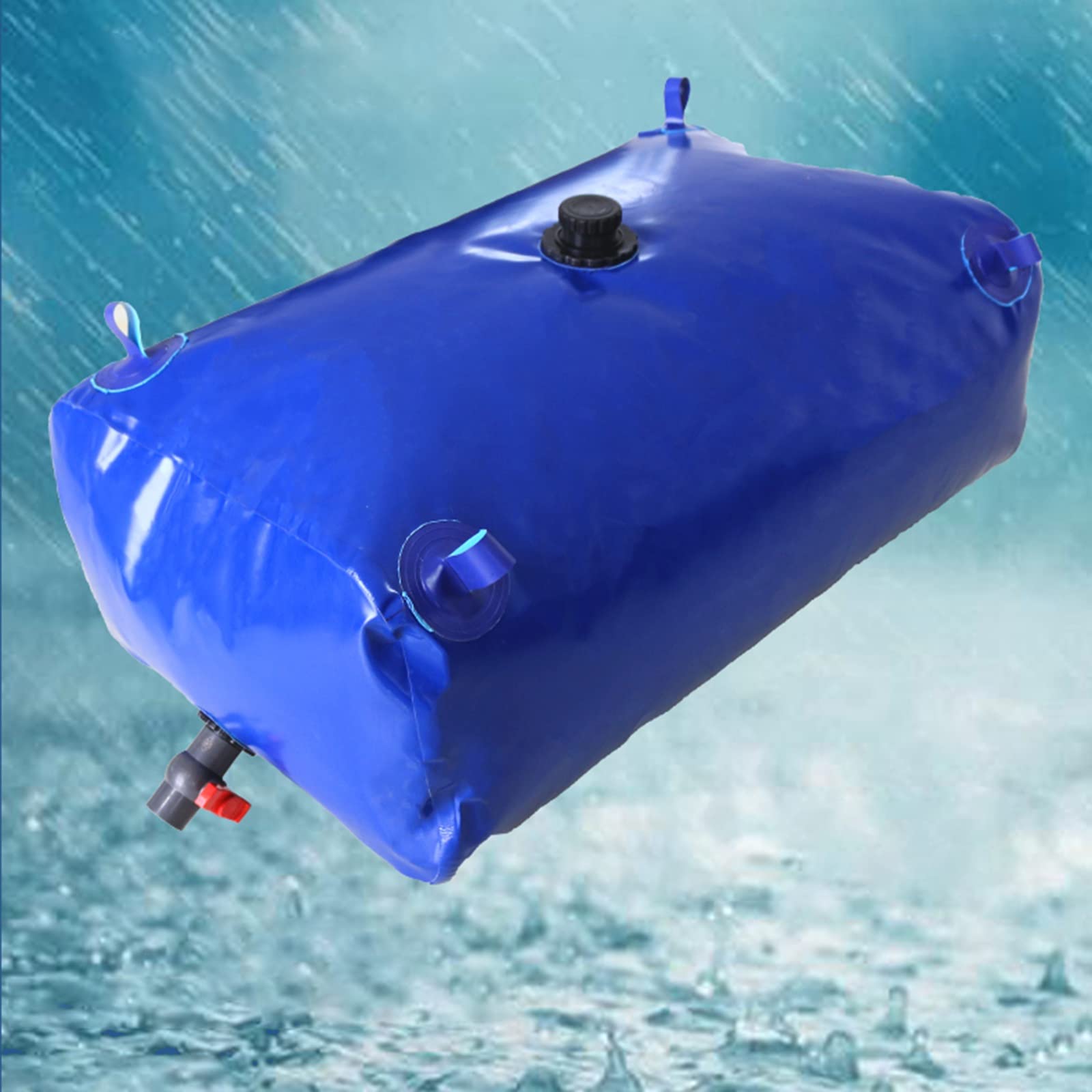Burbuja de agua portátil de gran capacidad con grifo y asas para protección contra incendios, emergencia, depósito de agua plegable de 100 litros