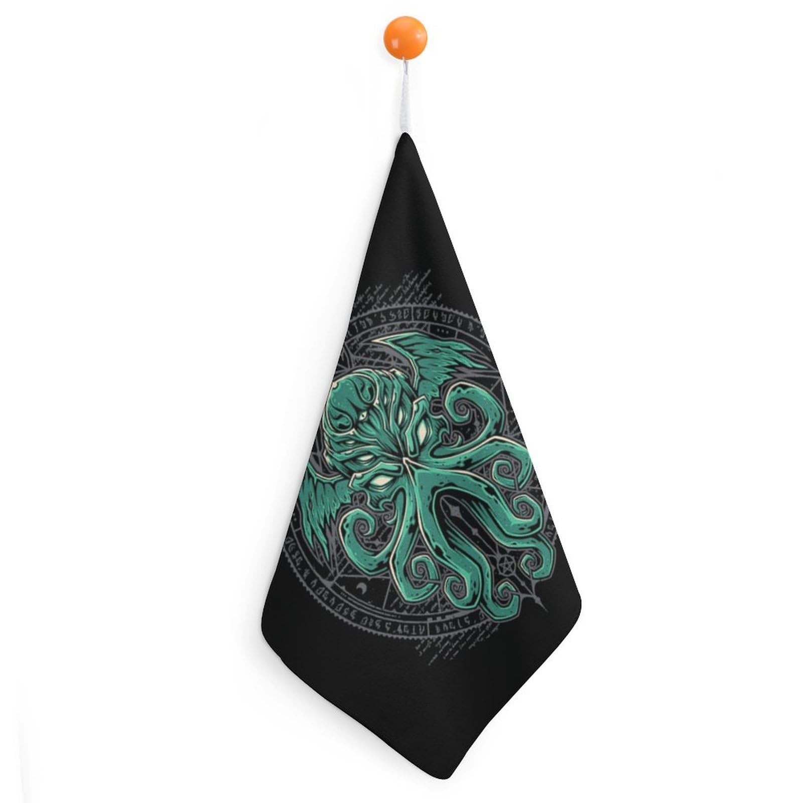 TXFBTRFSA Cthulhues Hand Towels with Hanging Loop Kitchen Towel Handkerchiefs Cleaning Cloths