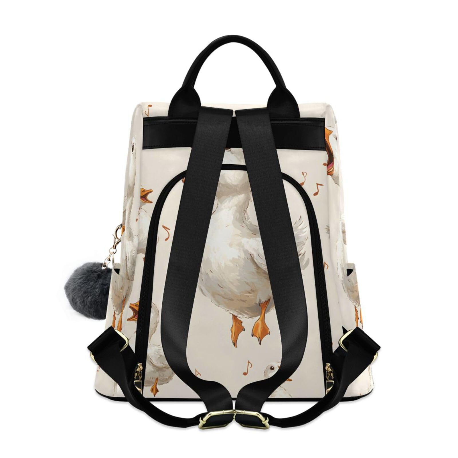 Funny Geese Musical Notes Backpack for Women Anti Theft Large Fashion Travel Shoulder Bag Purse Rucksack Lightweight
