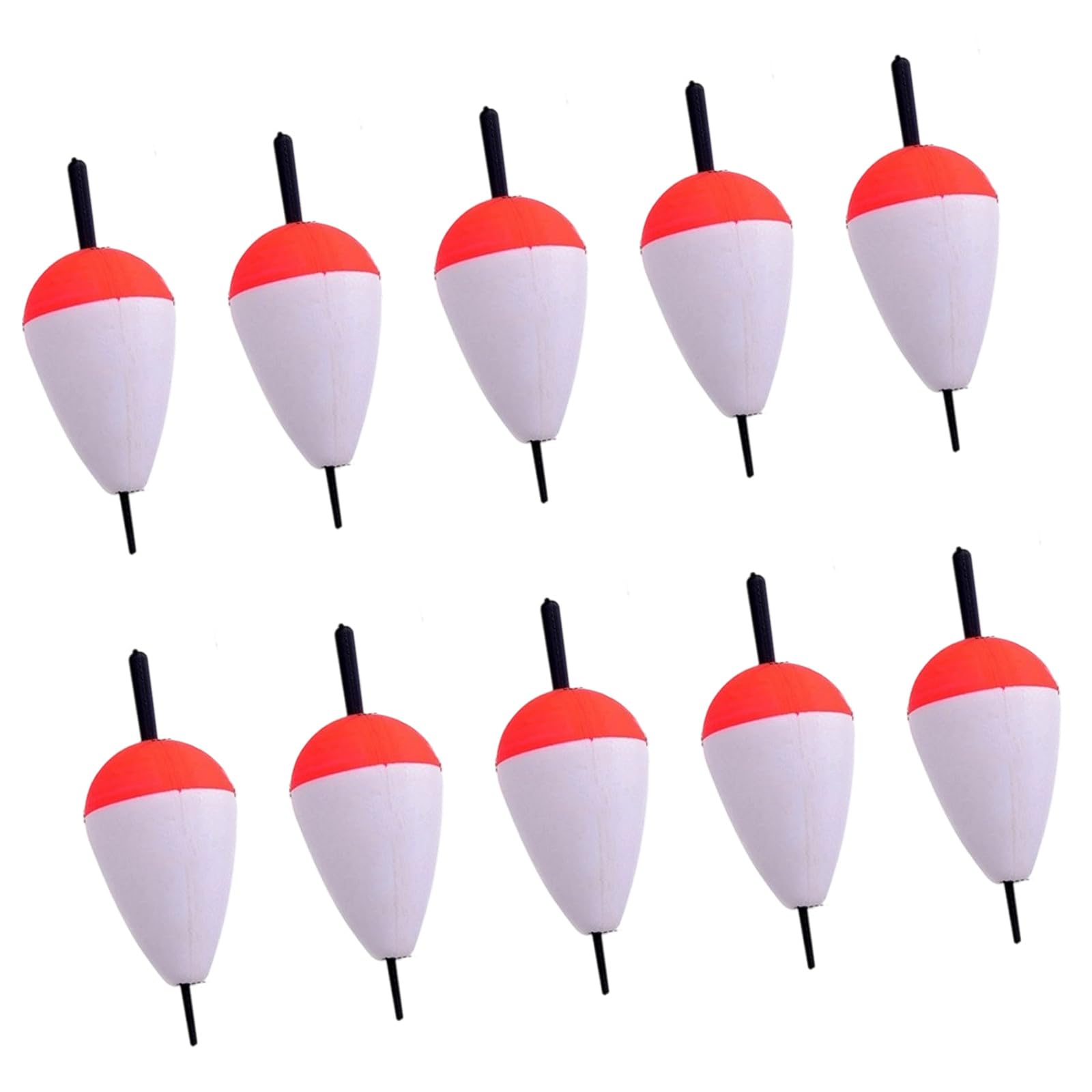 Maxtonser 10Pcs Red and White Bobber Sea Fishing Float Bobber Sea Floating Buoys Fishing Stick Fishing Accessories Enduring