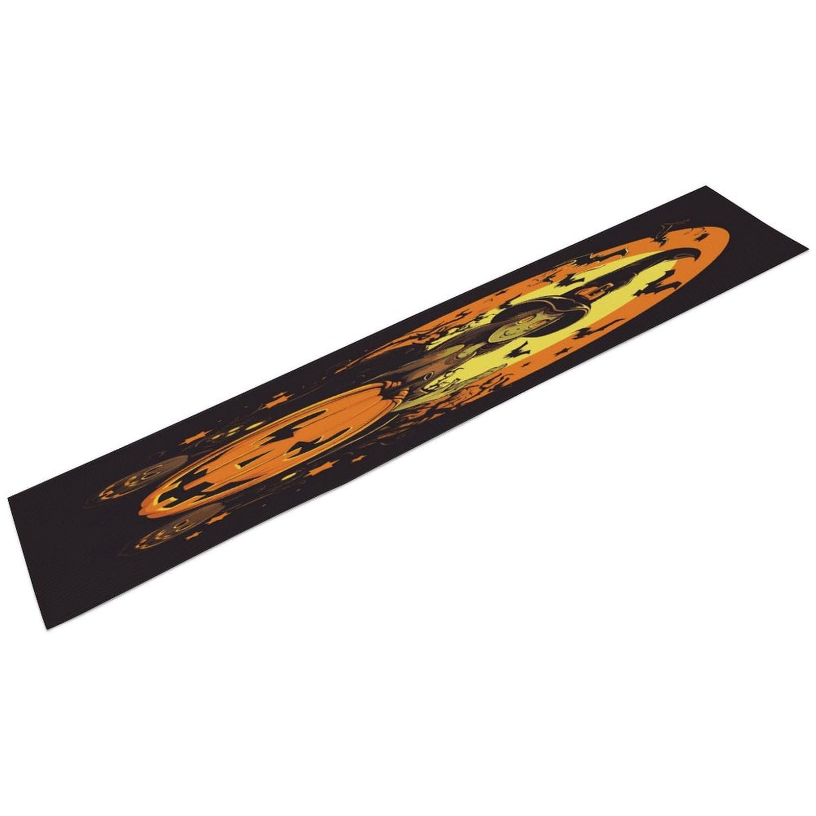 Btcowzrv Style Halloween Pumpkin Witch Linen Table Runner 72.4 Inches Long, Machine Washable Table Runner For Party Kitchen Dining Table Coffee Holiday Party Decor, 13.4"X72.4"