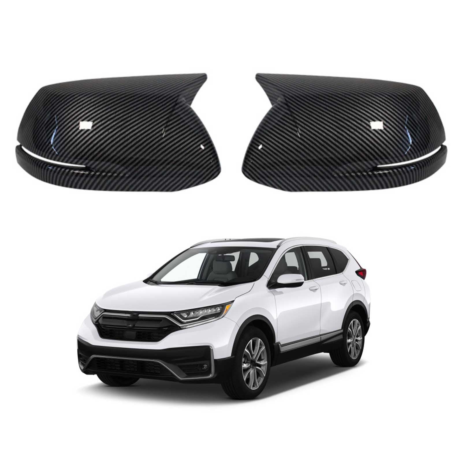 PAPEP Door Mirror Cover Caps for CRV 2012-2021, Left Right Side Wing Rearview Mirror Cover Lid 2 Pieces Exterior Styling Accessory,Carbon fiber texture