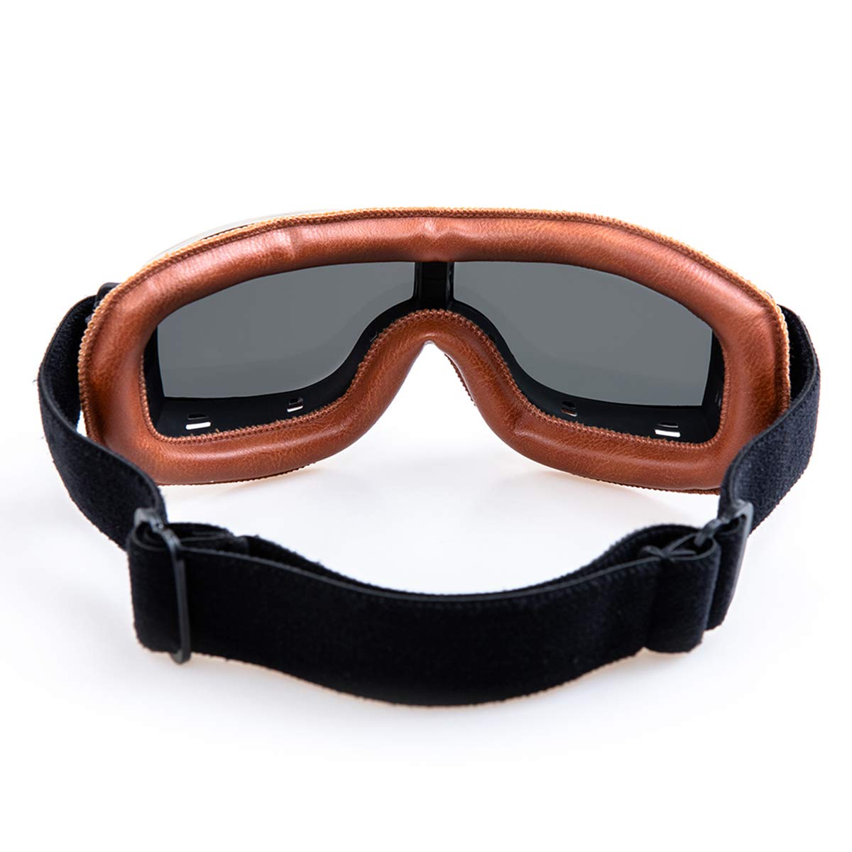 Evomosa Lunettes Moto Rétro – Protection Vent & Poussière, Cuir PU, Style Vintage Homme Femme