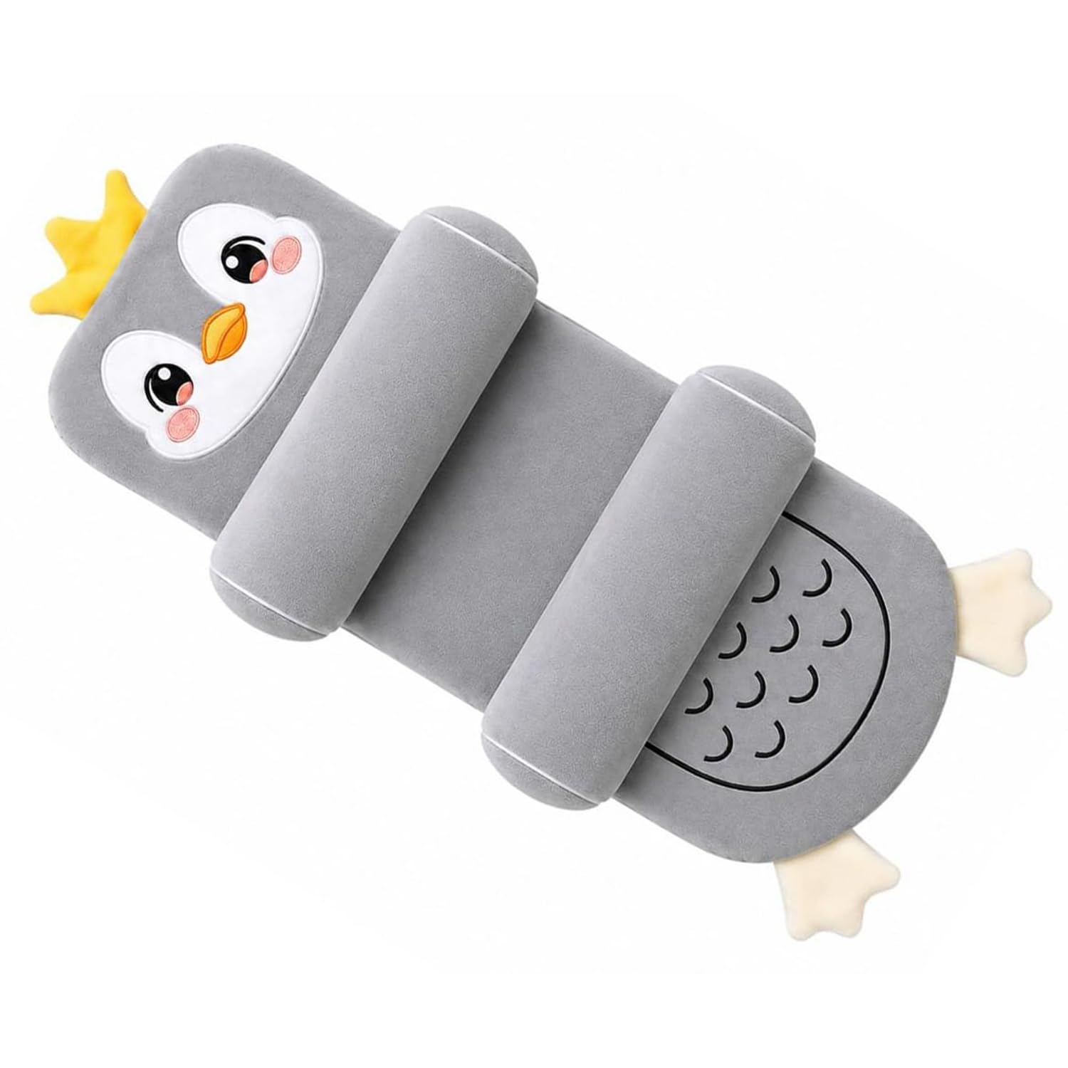 SoftlySpoken Baby Lounger Cushion with Soft Side Support | Plush Infant Comfort Mat | Penguin Design Baby Support Cushion | Premium Polyfill Filling | Lightweight & Portable for Supervised Daily Use-image-3