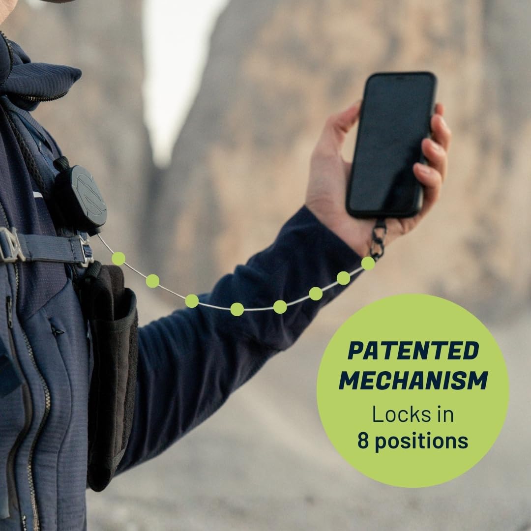 REELOQ PRO Plecak turystyczny Etui na telefon komórkowy, wersja 360° z linką zabezpieczającą, Czarny, Wersja 360°