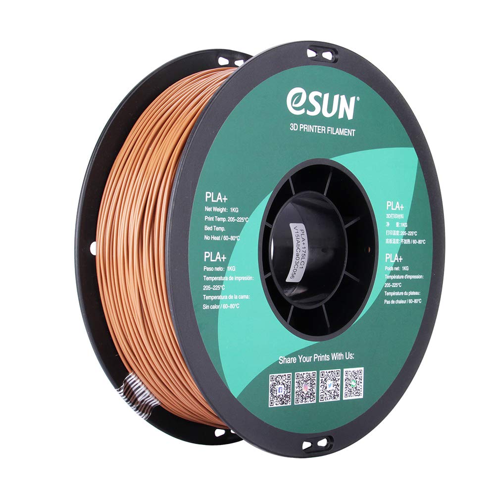 eSUN 1.75mm PLA PRO (PLA+) 3D Printer Filament 1KG Spool (2.2lbs), Light Brown