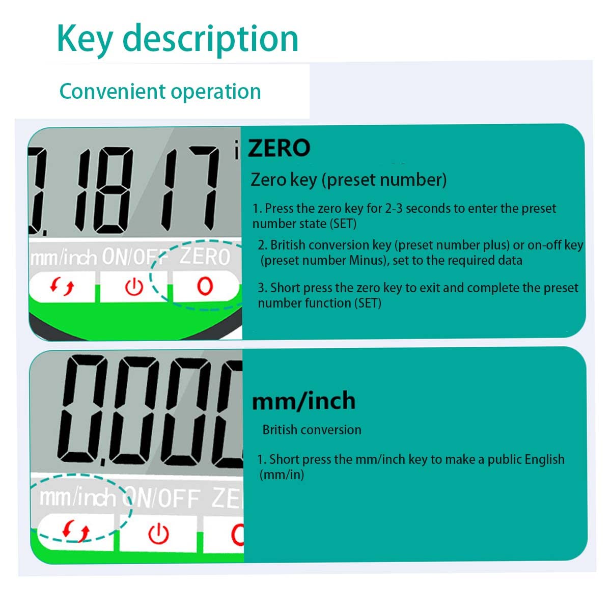 Medidor electrónico de desplazamiento (indicador digital métrico, 0-12,7 mm), indicador de precisión de esfera