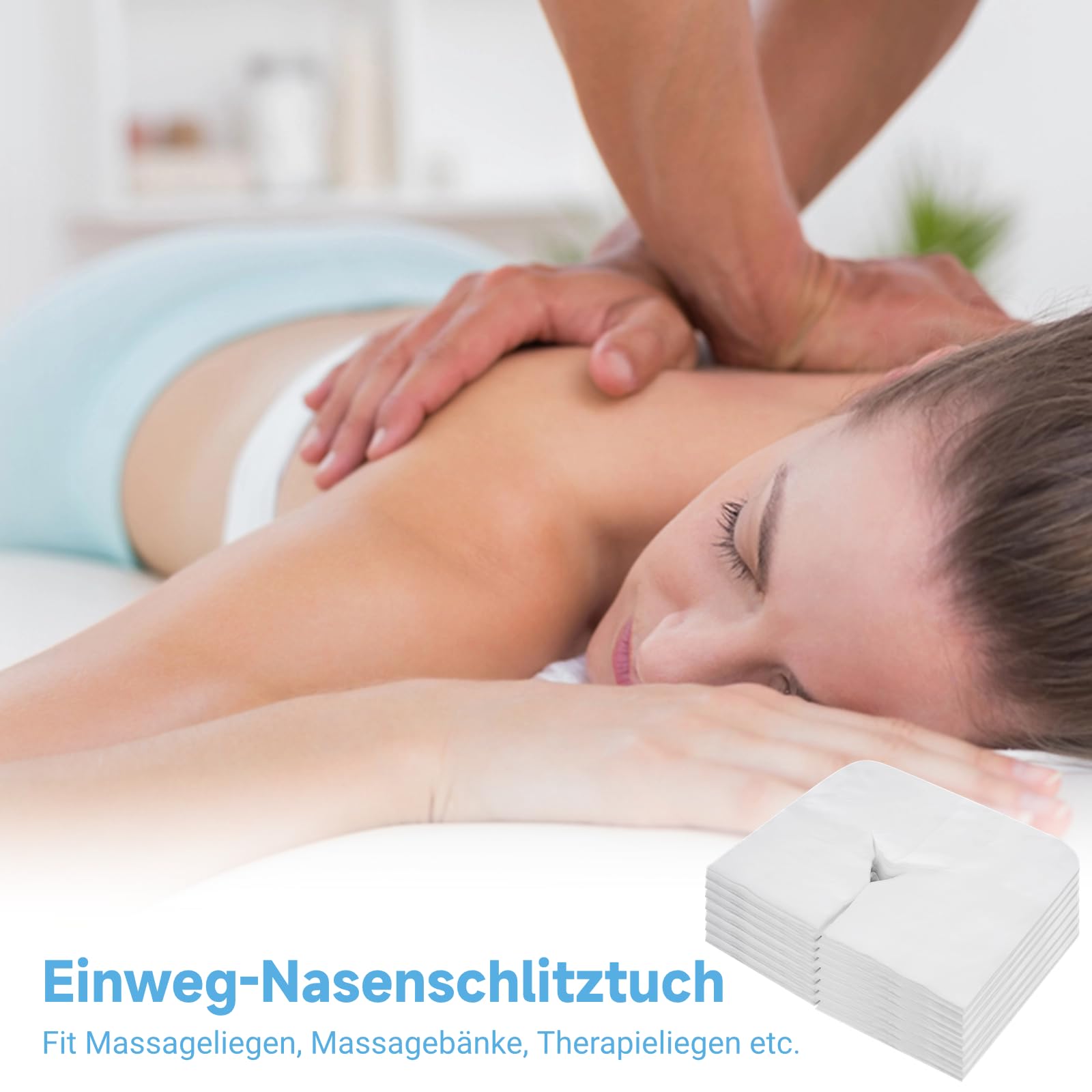 Einweg-Gesichtsauflagen aus weichem Vliesstoff, 1200 Stück für Massagetisch-Kopfstützen