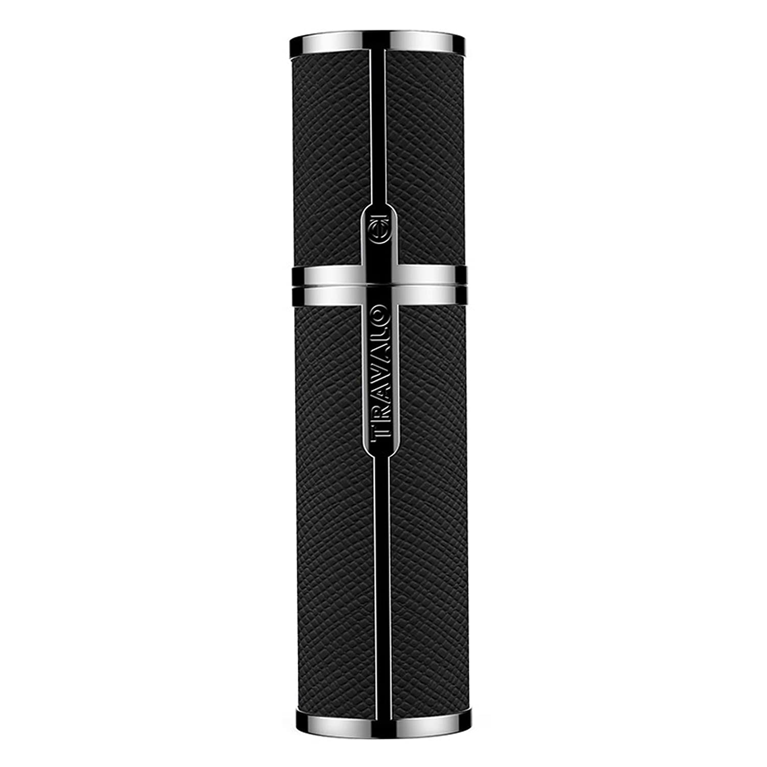 Travalo - Milano Perfume Atomizer - Finely crafted exterior - TSA Approved Atomizer - Elegant Metal Travel Atomizer - Airline Friendly Refillable Perfume - Glass-free - Black - Unisex - 0.17oz