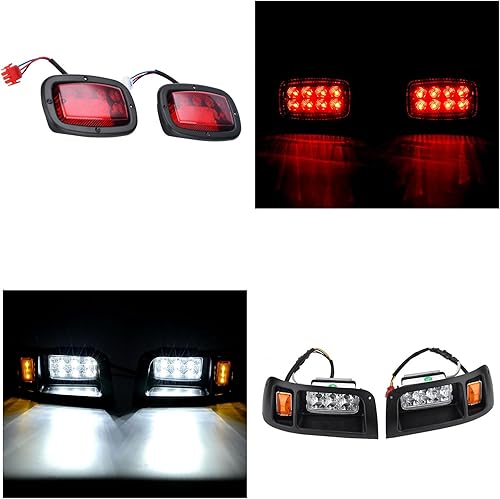 Miniatura 2 de Kit de iluminación LED, kit de luces traseras de 12 V para Club Car DS Golf Carts 1993-UP, Street Legal, impermeable, negro/rojo