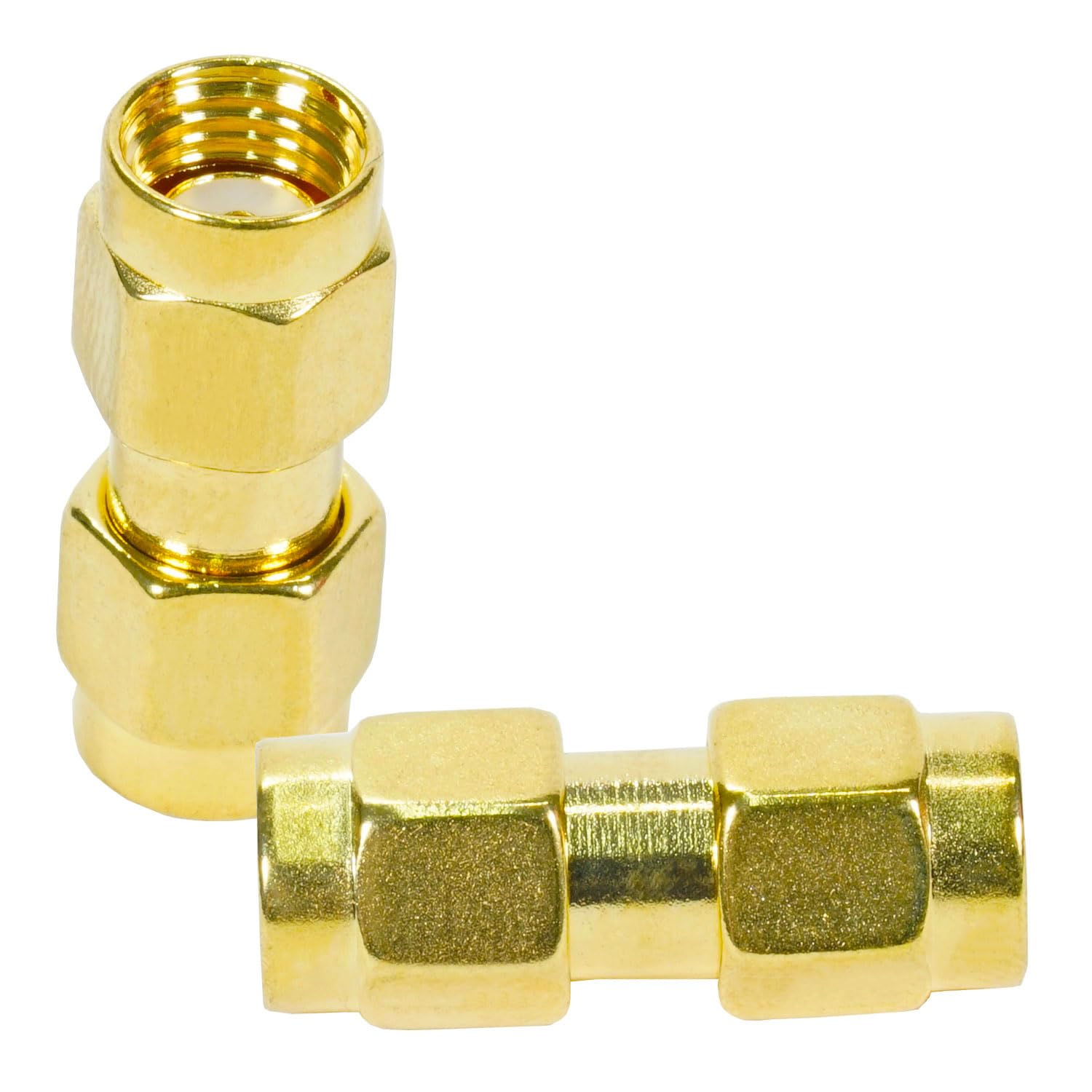 Fohevers 2 Pcs RP-SMA Male Plug to SMA Male Adapter RF Coaxial Coax Connector for Antenna Radio WiFi Router FPV Dron Mobile
