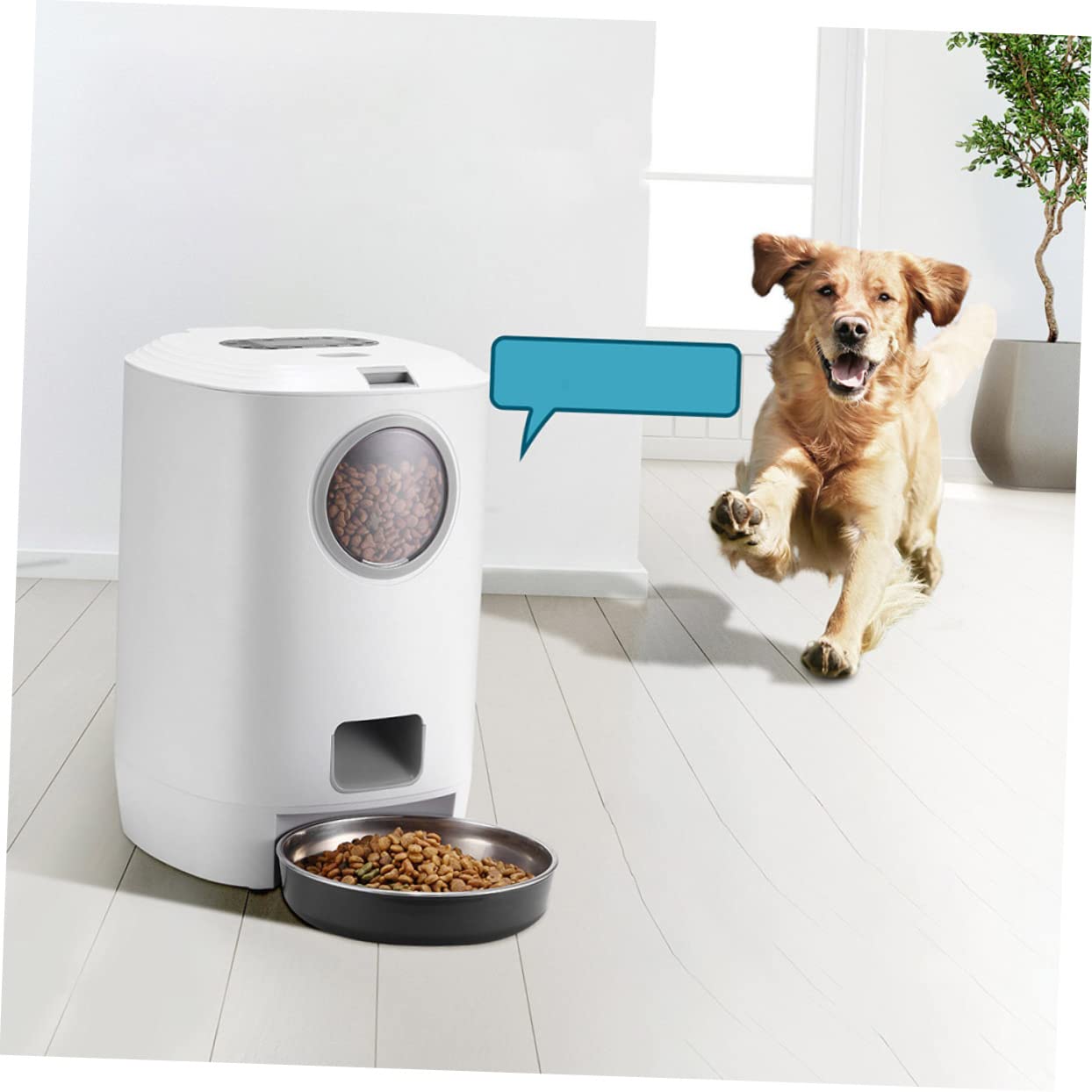 Mipcase 1pezzi Mangiatoia Automatica Per Animali Domestici Contenitore Per Cibo Per Gatti e Cani Alimentatore Intelligente Design Finestra Capacità Per Cibo Secco