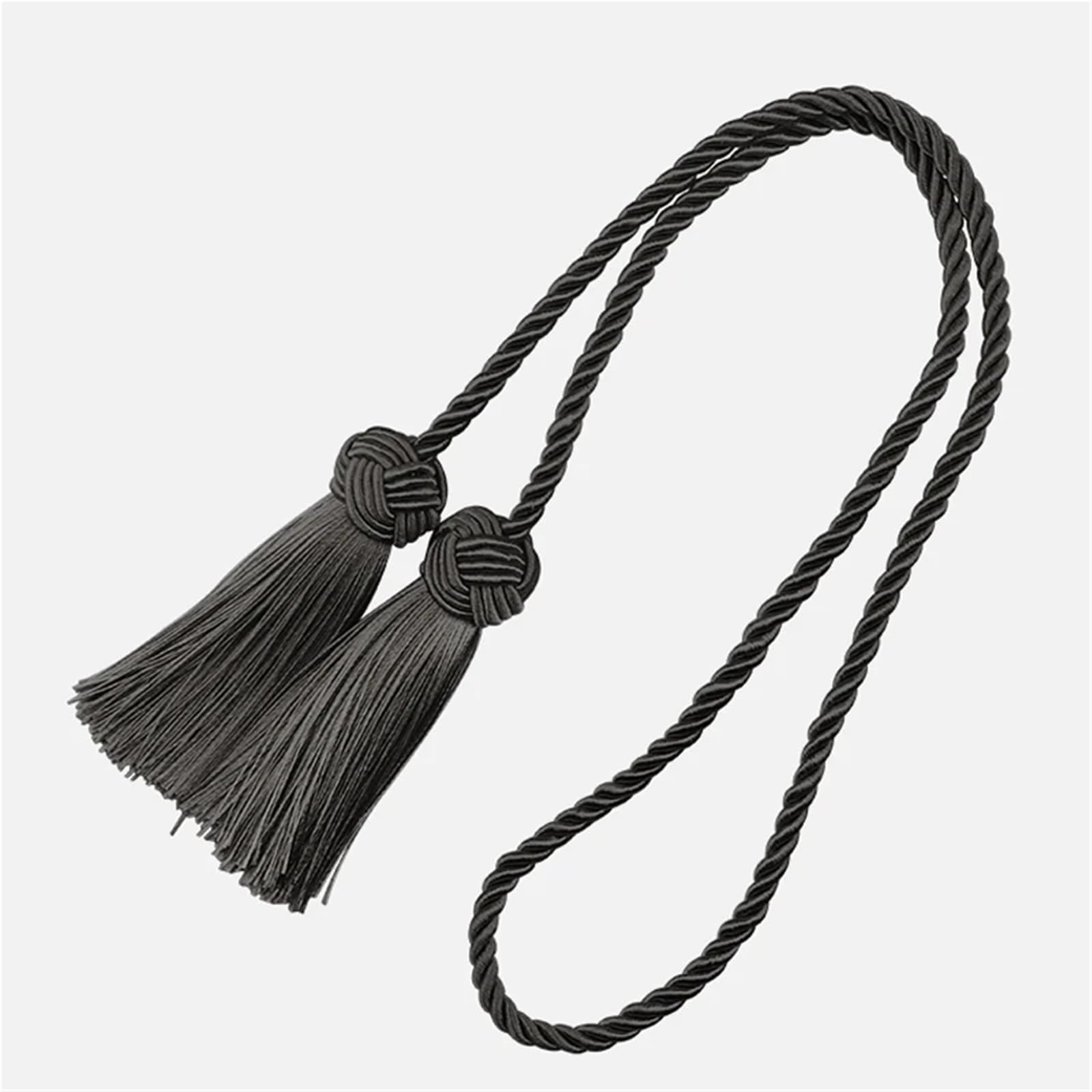 Lot de 10 embrasses de rideaux à pompons dorées pour rideaux - Accessoires en polyester - Occultant (argenté)