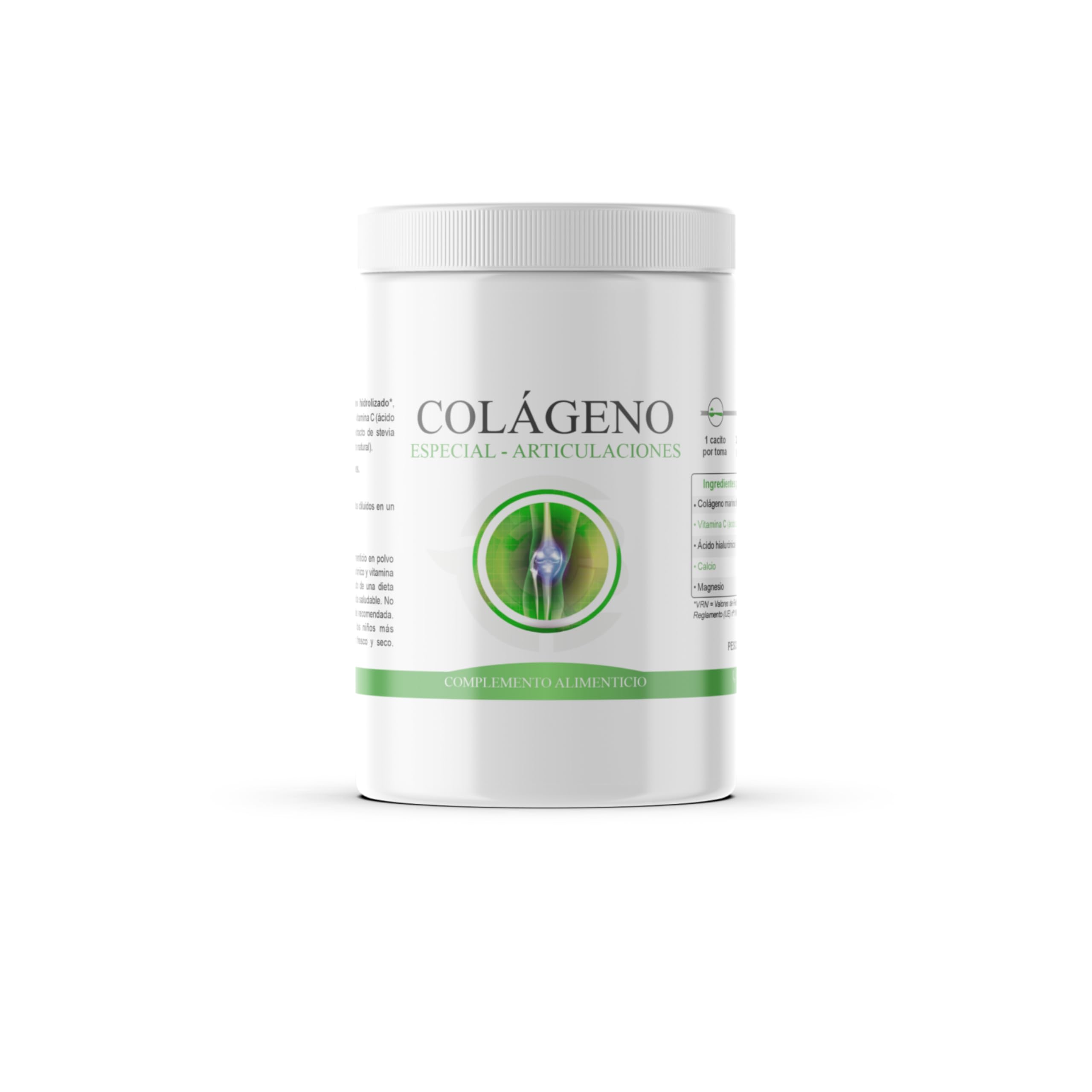 Colágeno Marino Articular | Peptan®, Ácido Hialurónico, Vitamina C, Calcio y Magnesio | Salud Articular y Huesos Formato en Polvo | 300g