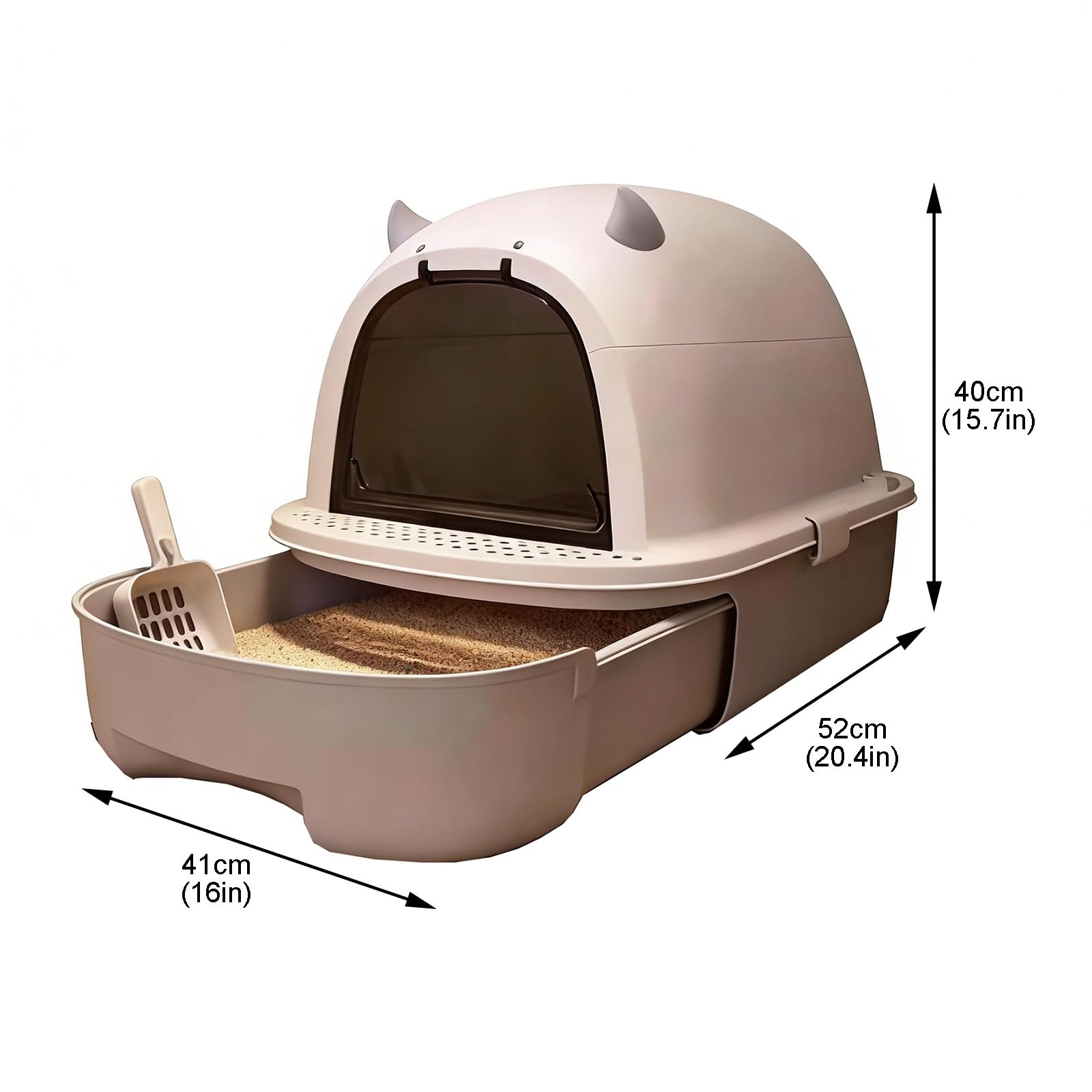 Arenero De Pltico Ca, Arenero Doméico con Cajón Y Pedal De Filtro, Bandeja Saniria Totalmente Cerrada para Gatos Peueños Y Medianos.(Gray)