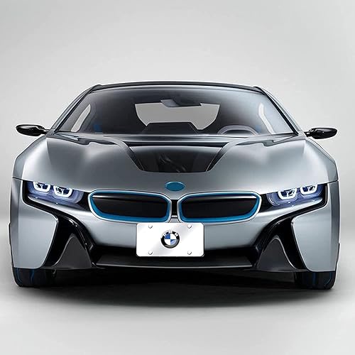 Miniatura 5 de Placa de matrícula de acero inoxidable 3D para BMW, hecha para marco de matrícula de acero inoxidable cromado (plateado)