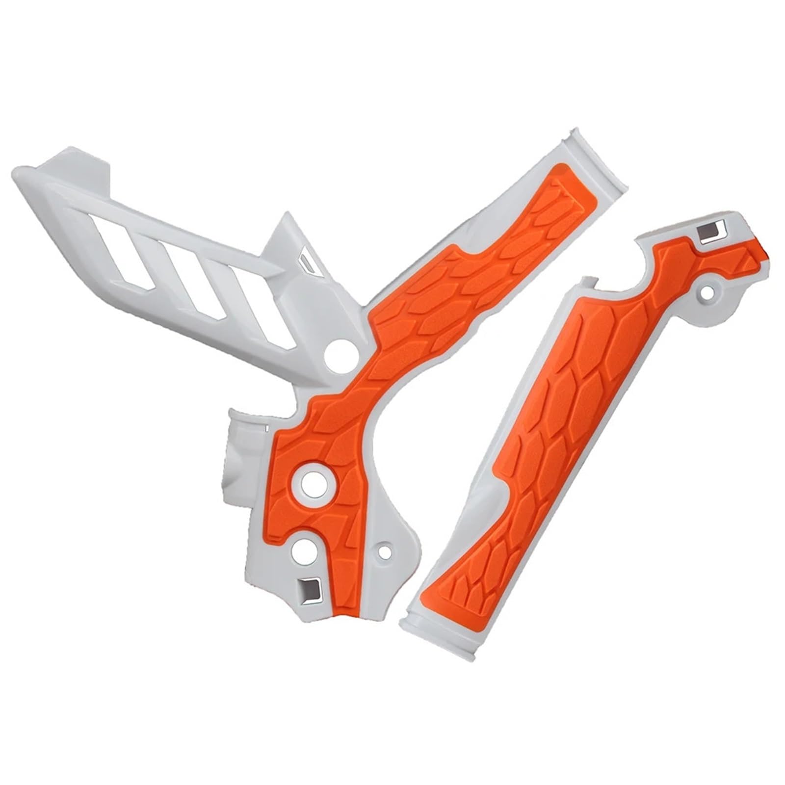 Adatto per K&TM 125-500 SX125/150 XC-F 2011-15 EXC-F Six Days 2012-16 Set di protezioni per telaio moto protezione forcella(Orange White)