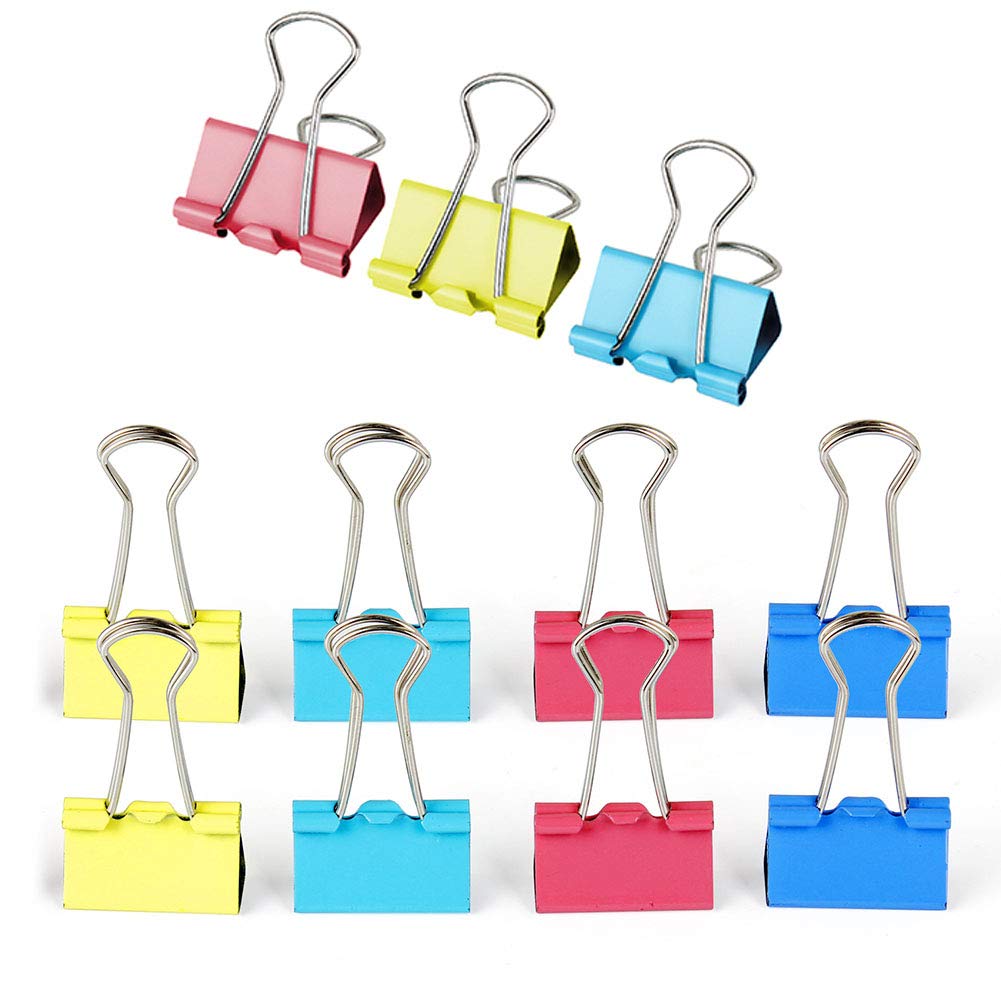 Hopter Fold back Clips 40PCS Colorful Paper Binder Clips