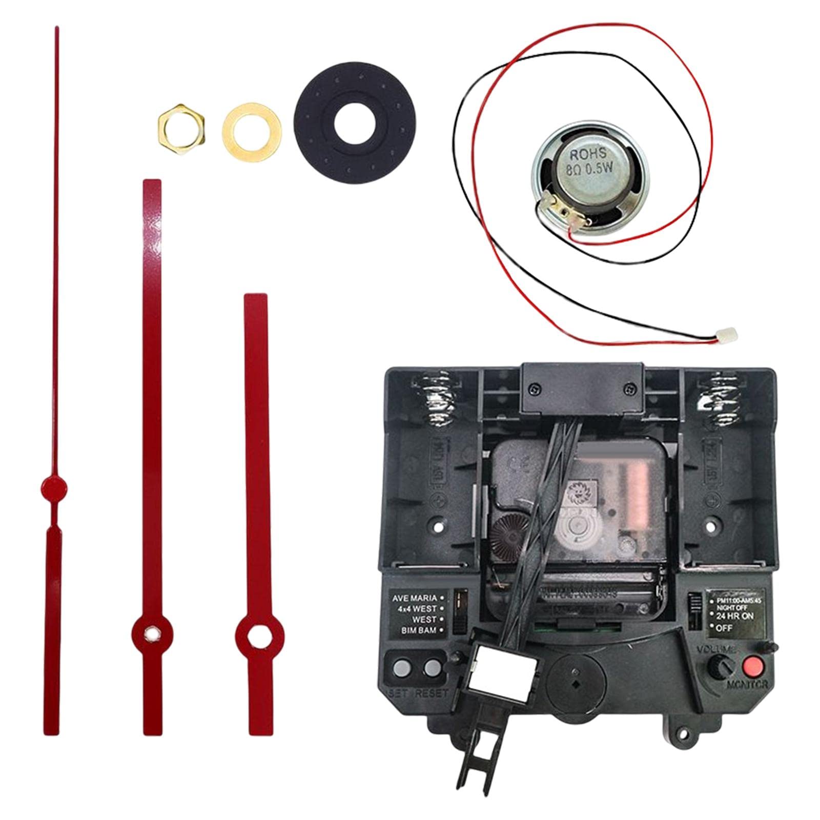 Generic Meccanismo Orologio Pendolo Ricambio Kit Accessori Movimento Orologio Parete PP Carillon Musicale Adatto per Orologio Da Muro Pittura Fai Da Te Ripara, stileJ