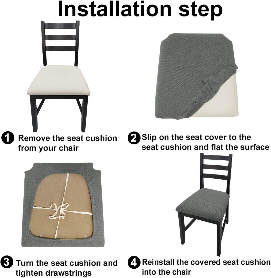 Buy Seat Covers For Dining Room Chairs Waterproof Kitchen Dining Seat Slipcovers Chair Seat Covers Protector Set Of 4 Light Grey 4 Pack Online In Turkey B089sxkcv7