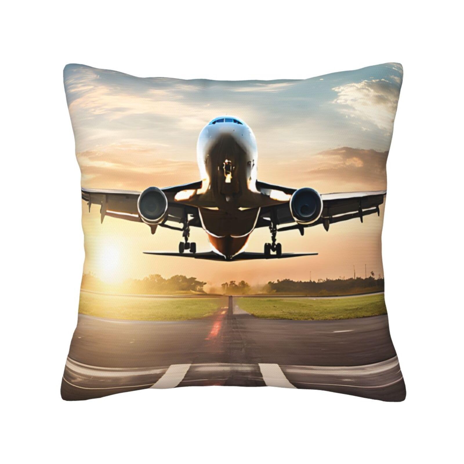 LHFIOHIRG (Airplane) Decorative Throw Pillow Covers Double-Sided Printed Cushion Covers for Sofa, Couch, Bed, and Home Decor 45 x 45cm