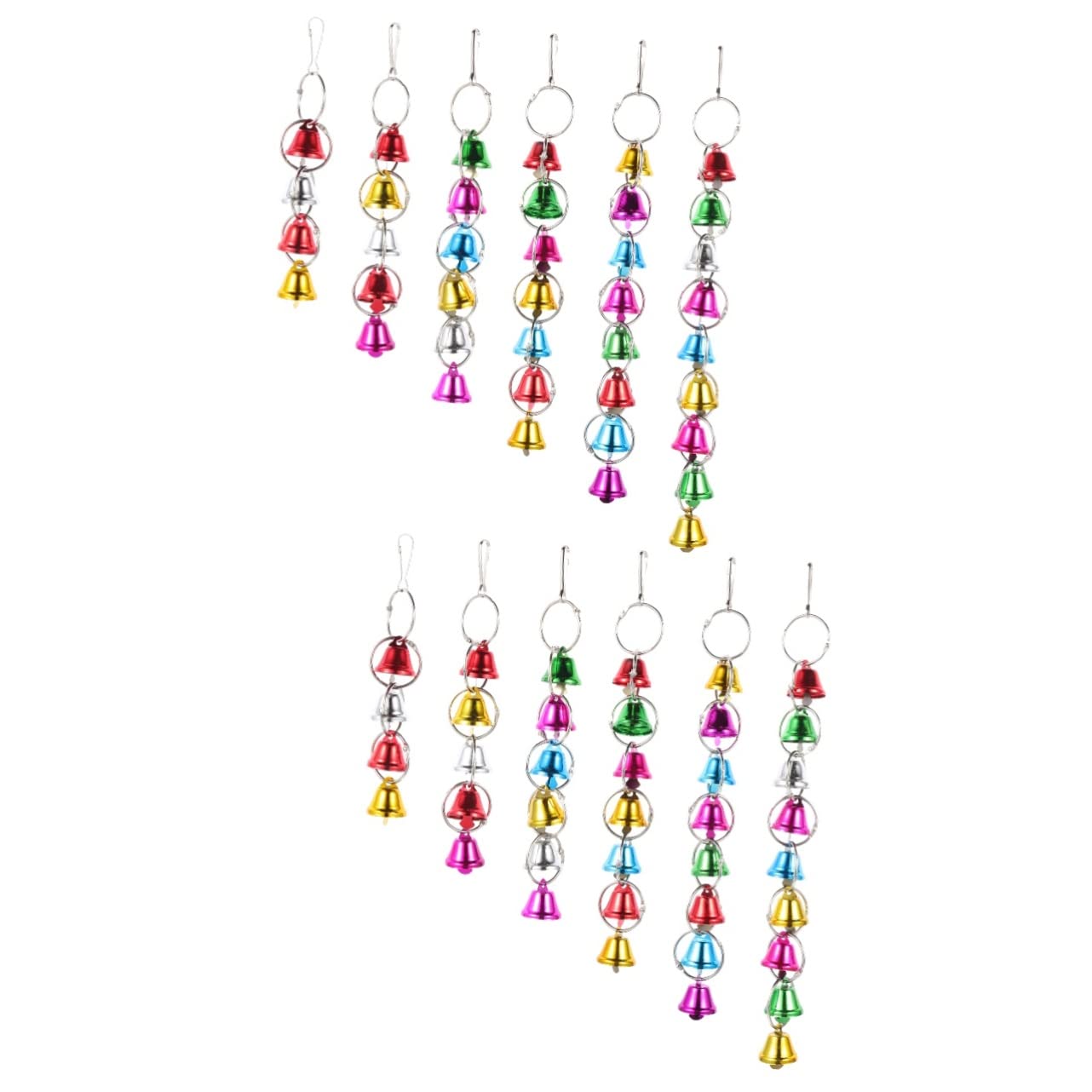 POPETPOP 12piezas Juguete para Aves De Campanillas Accesorios para Jaula De Periquitos y Cacatúas Juguete De Masticar y Diversión para Aves Material Resistente y Seguro