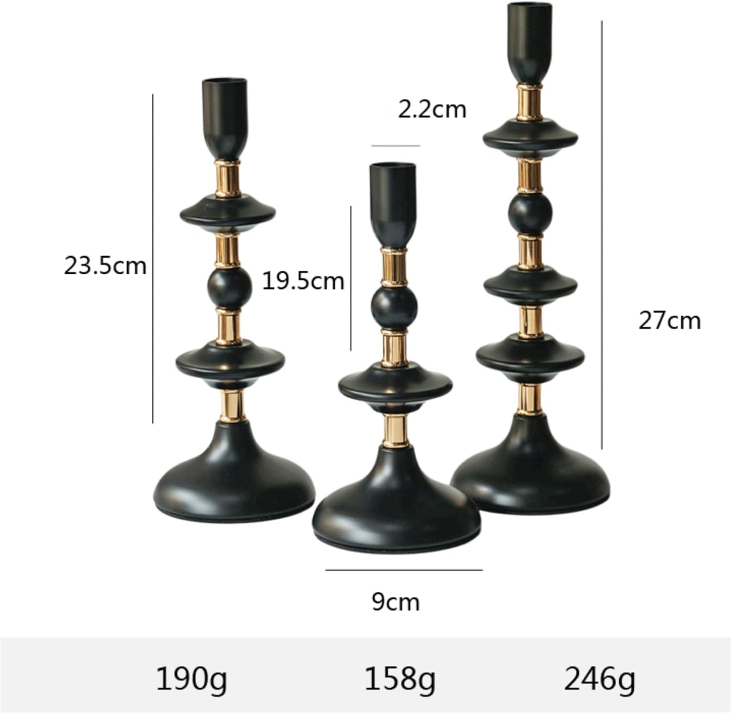 Candleholders Candlestick Iron Decorative Ornament Candle Pedestal Holders ﻿for Dinner Room Table ﻿(Medium)