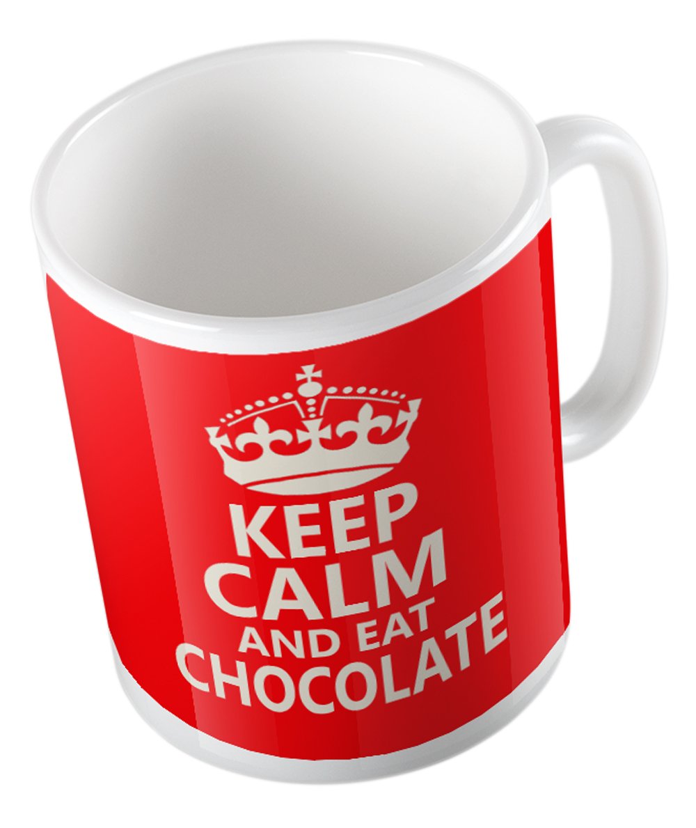 Keep Calm and EAT Chocolate (RED) Mug