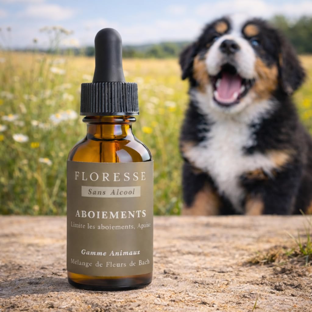 Conseil fleur de Bach® – Fleurs de Bach Aboiements Excessifs 30ml +1 Offert – Cure complète – Chien Calme, aboiements, sérénité – sans Alcool– Lot 2 flacons - Élixir Floral Traditionnel.