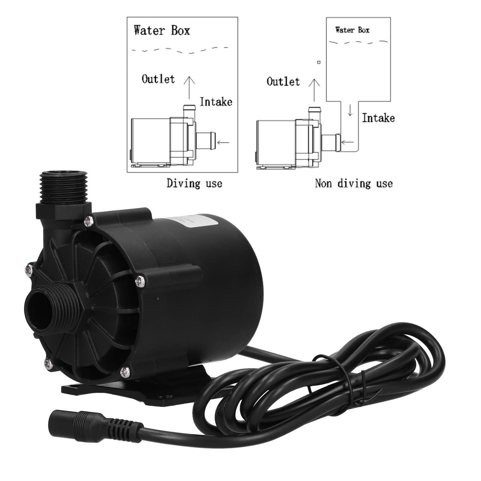 Bomba Sumergible Bomba de Agua CC sin Escobillas 24V 77W IP68 Bajo Nivel de Ruido Cabezal de 10 M Plástico de Ingeniería para Fuente de Acuario Hidropónico Refrigeración de Vehículos Eléctricos