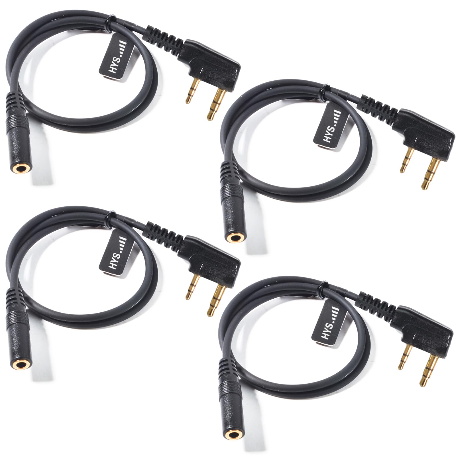 HYS 2-Pin to 3.5mm Female Plug Adaptor 1.48ft Cable for 2pin Kenwood & Baofeng Walkie Talkie – Connects to Listen Only 3.5mm Jack Headset and Two Way