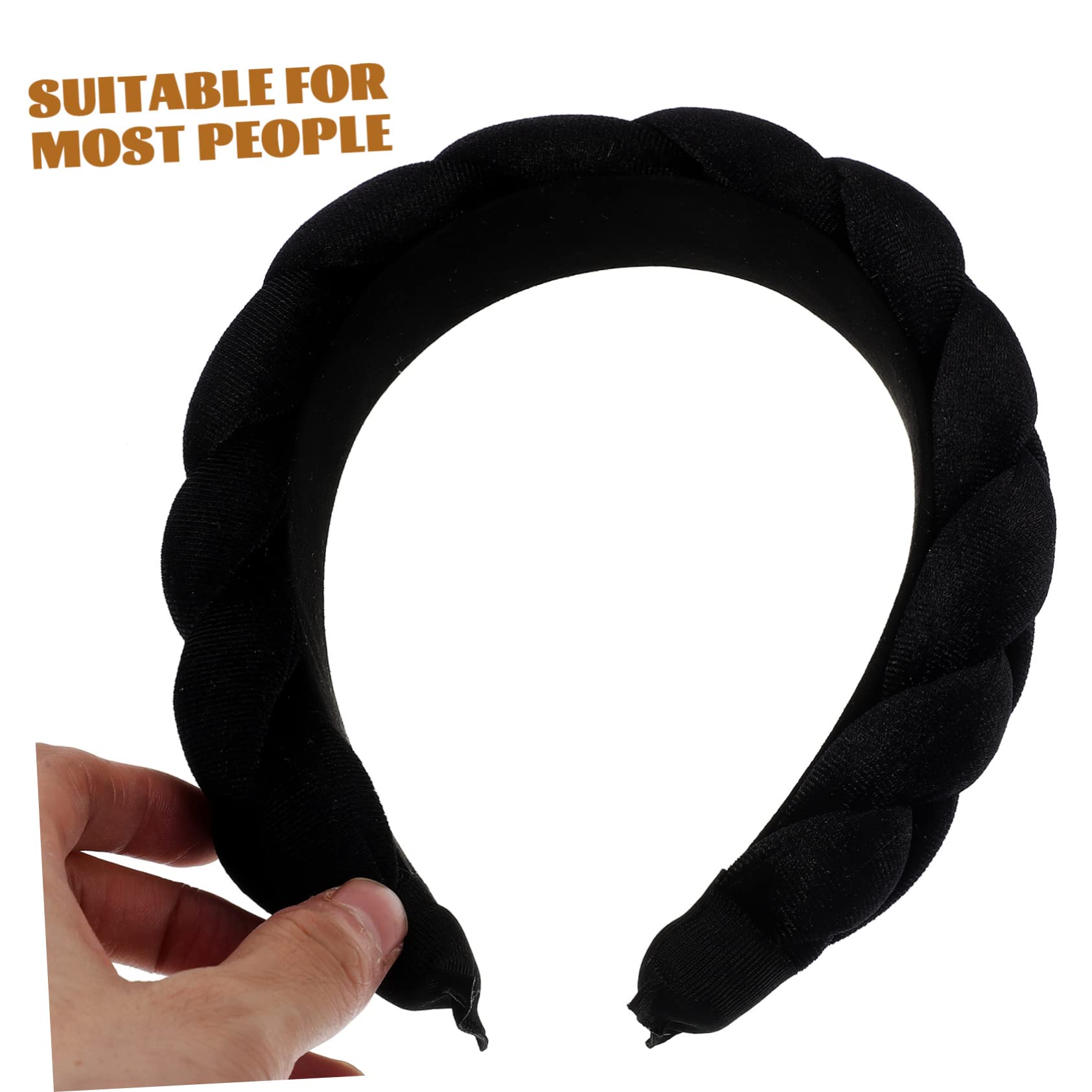 MAGICLULU 4 Pz a Treccia Turbine Per Signore Accessori Per Ragazza Nera Fasce Per La Testa Delle Donne Versata Arredamento Femminile Da Donna Elasticità Sciarpa Tessuto