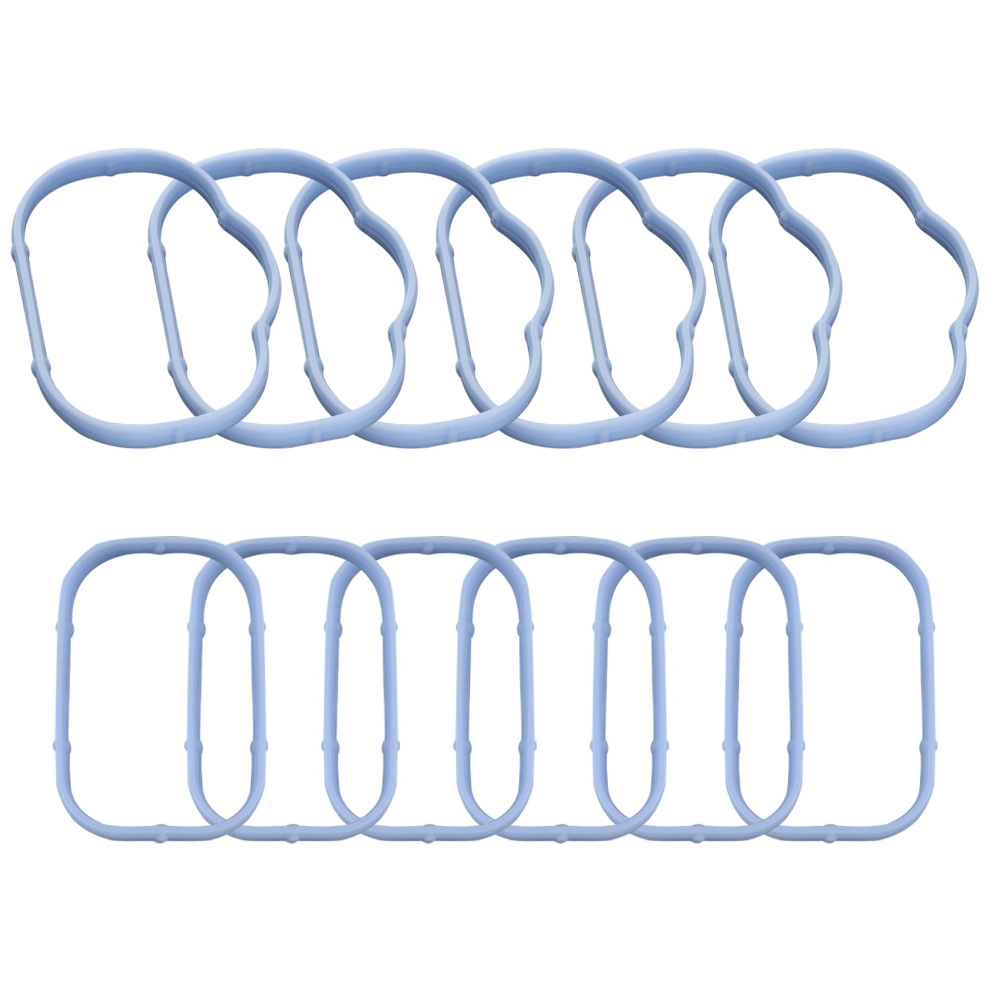 SSNNUU 12PCS Intake Manifold Gasket Set,Rubber Lower + Upper Intake Manifold Gasket Replaces OEM#5184331AC Compatible with Jeep Chrysler Dodge,Standard Car Accessories Intake Plenum Gasket