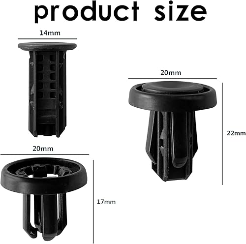 Miniatura 2 de 20 remaches de sujeción, cubierta de parachoques delantero trasero, rejilla de guardabarros debajo de la cubierta, clip de retención tipo empuje