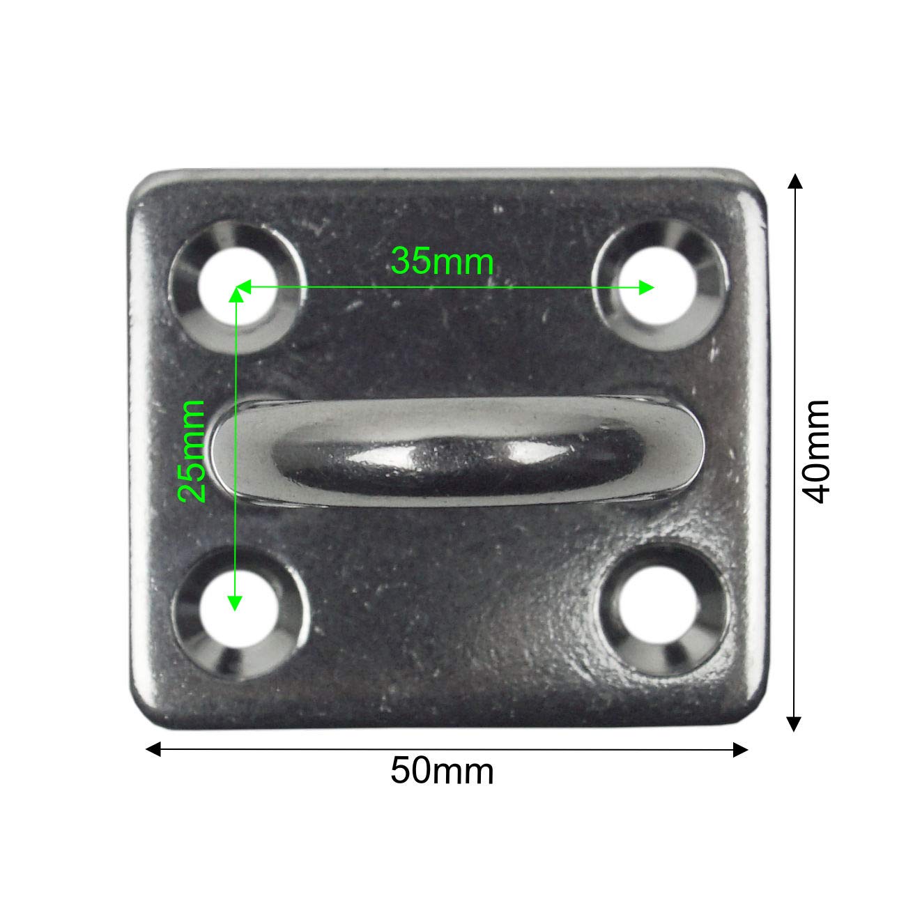 Edelstahl Quadratische Augenplatte Mit Ring Marine Qualität