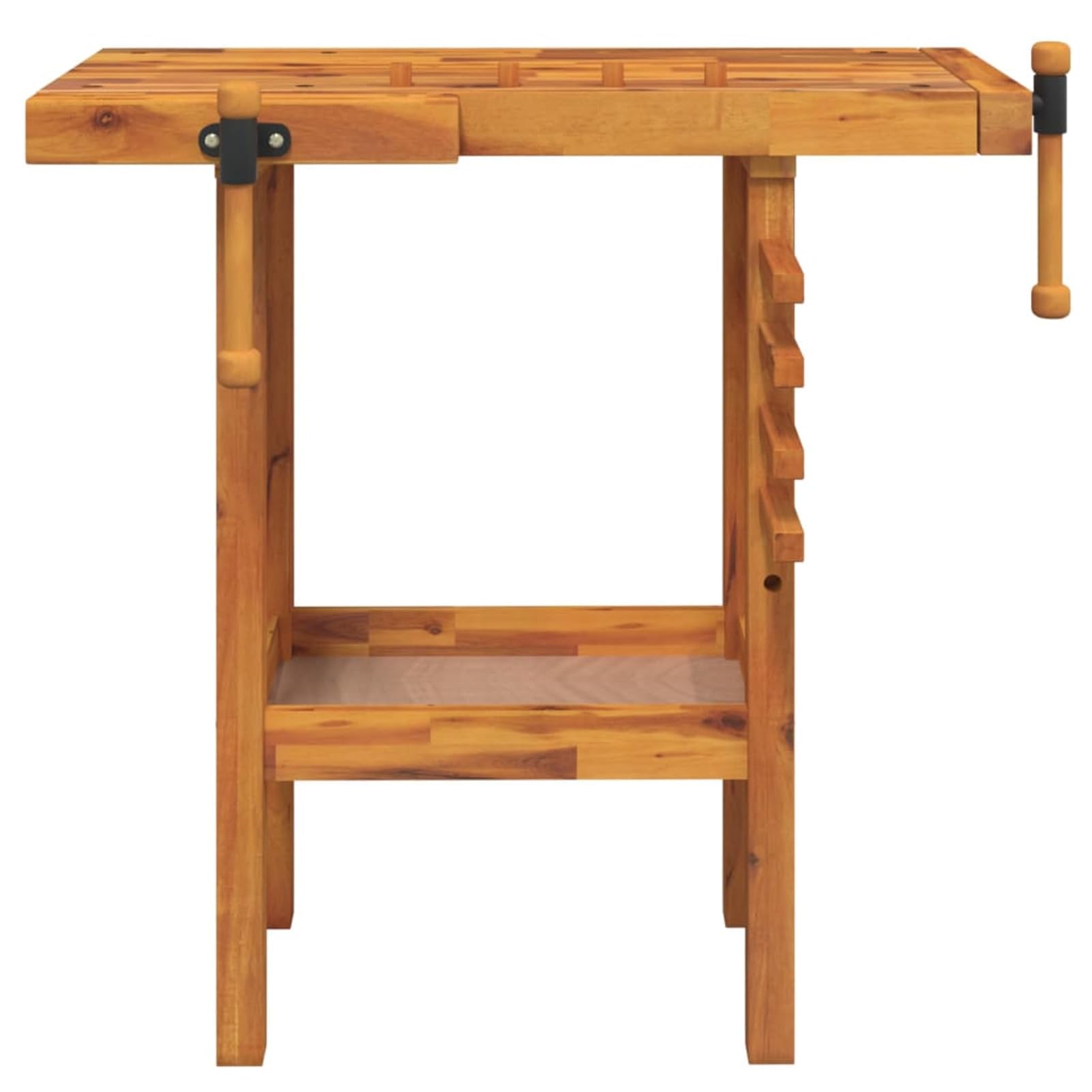JUDYY Banco Trabajo con Tornillos de Banco, Mesa De Trabajo Taller, Caballete Mesa, Banco Herramientas, Bancada De Trabalho, Caballete para Mesa, Madera Acacia 92x48x83cm
