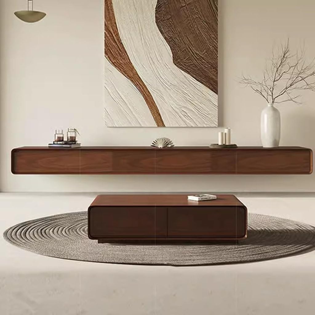 Floating TV Stand Floating TV Unit 62/78/94'' Wall Mounted TV Cabinet Wooden Entertainment Media Console Center Simple Living Room Bedroom Wall