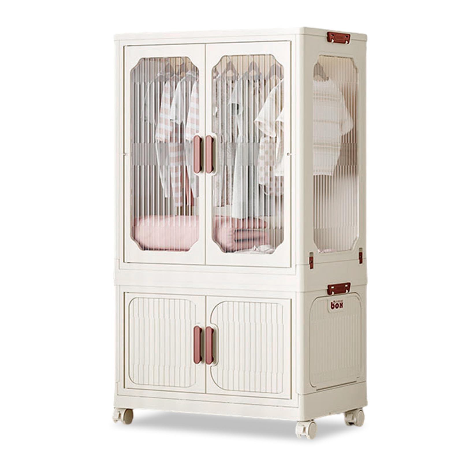 折り畳み式　ワードローブ　クローゼット　扉付き　ハンガーラック　衣類収納 Amazon | Pugrwei ワードローブ 折り畳み式 クローゼット 収納