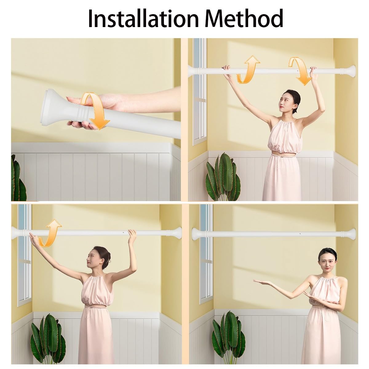 Asta espandibile, 40-500cm, senza trapano, diametro 3m, montaggio per armadio, bagno, finestra - viola, lunghezza 210-300cm