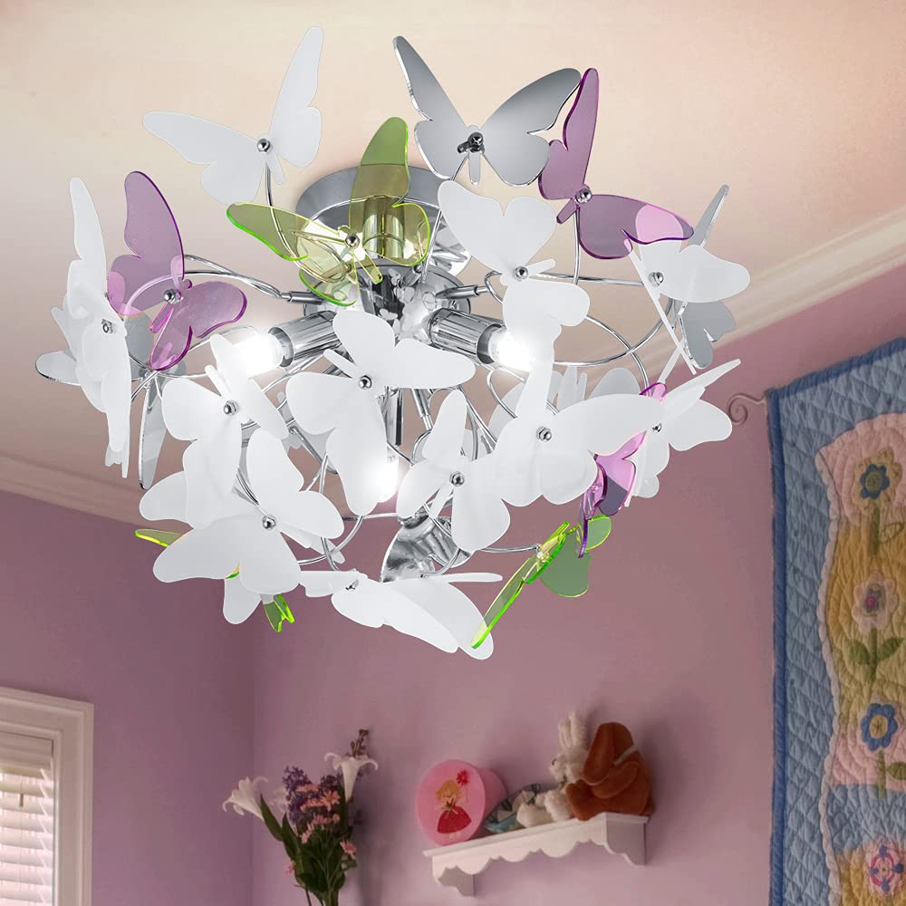 Reality Leuchten Lampada da Soffitto, Chrom, 45 x 45 x 28.5 cm