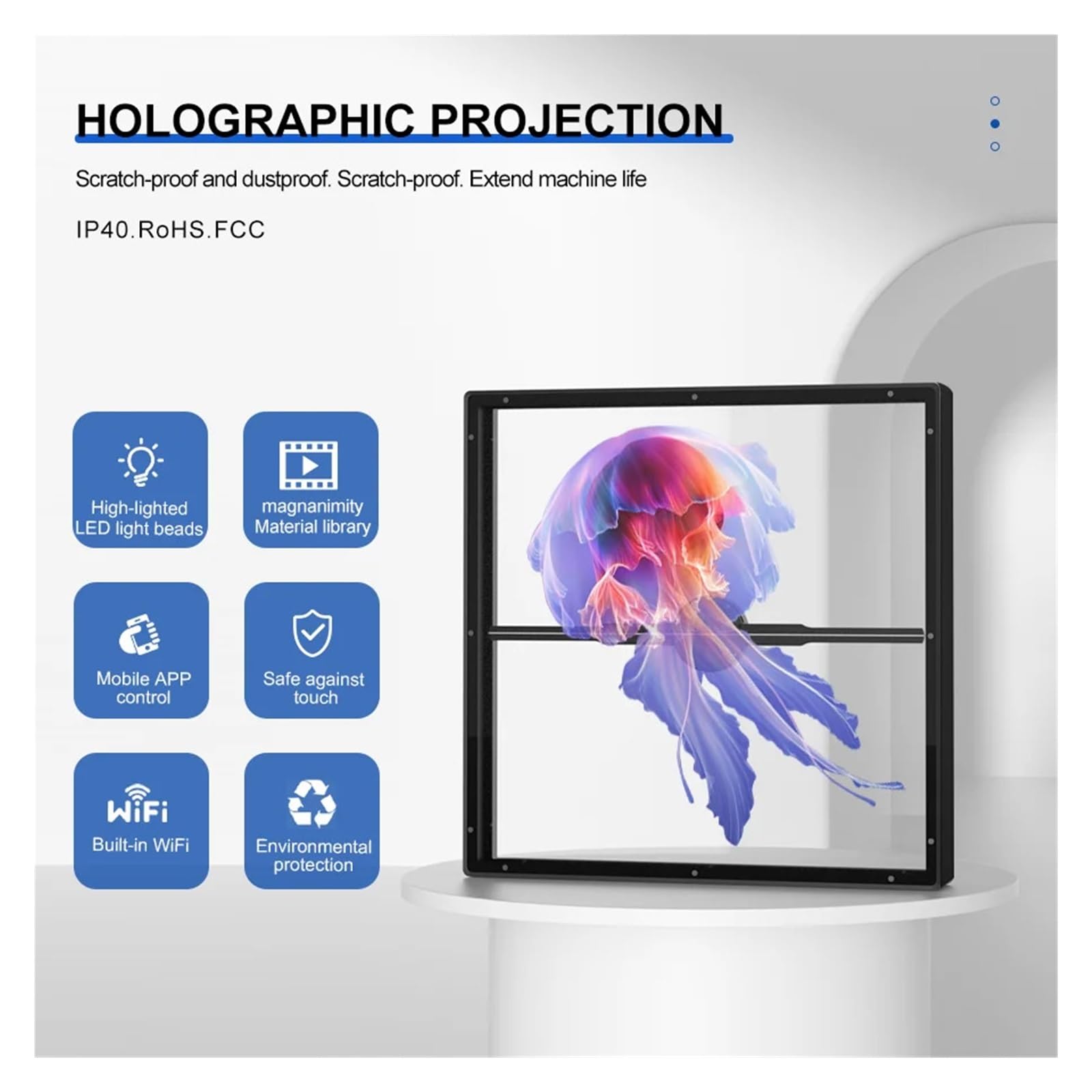 3D Holograficzny Wentylator LED Obrotowy Projekcja HD Aerial Stereo Obrazowanie Reklama Światło Wszechstronna treść