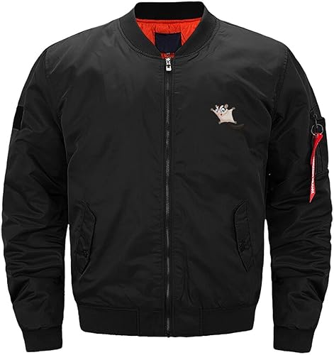 Cute Sugar Glider Men's Flight Bomber Jackets Thicken Windproof Windbreaker Military Jacket Full Zip Outwear