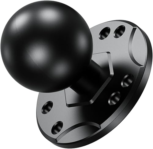 Miniatura 8 de BRCOVAN Base de montaje de bola de 1.5 pulgadas con placa redonda de orificio AMPS de aleación de aluminio, compatible con soportes RAM tamaño C de