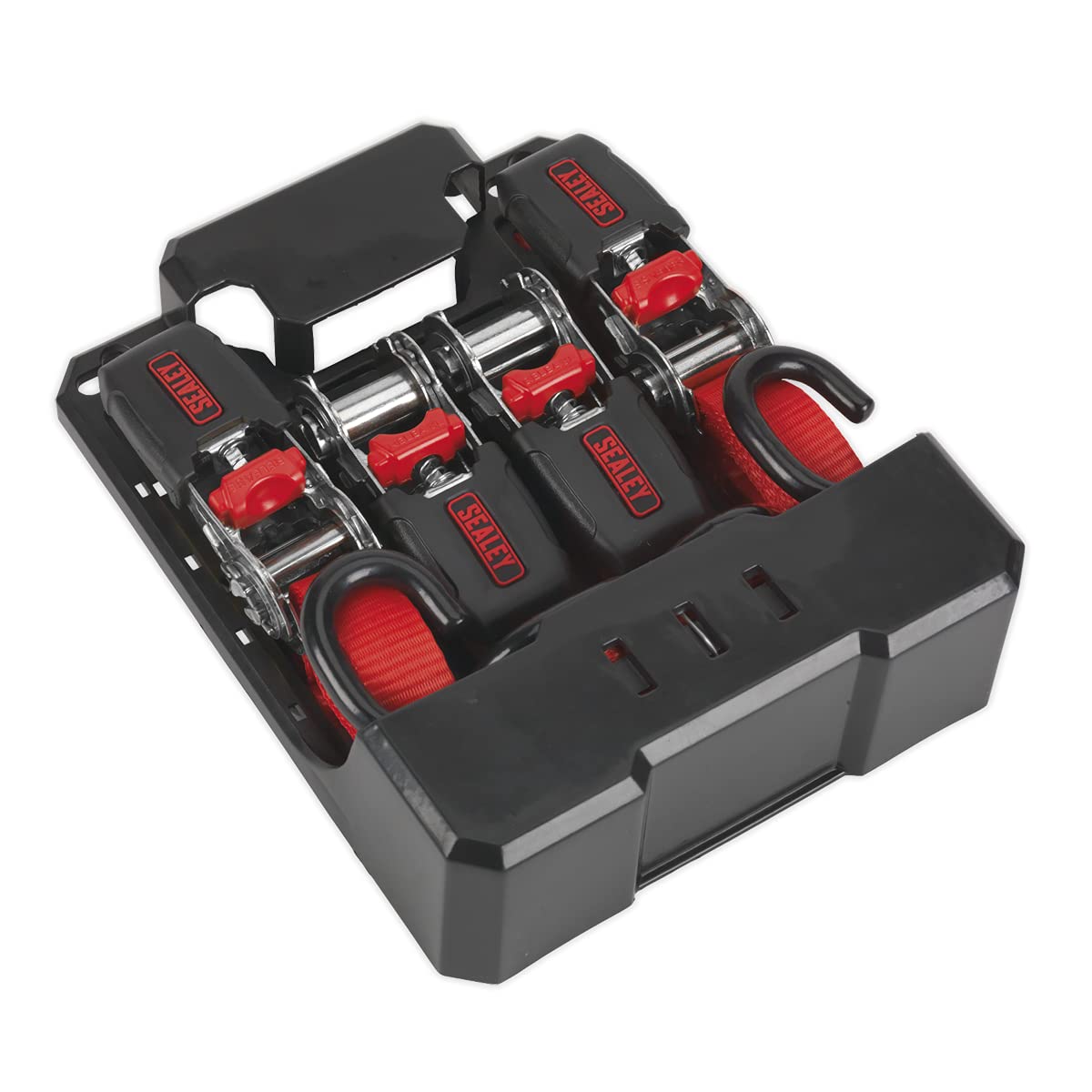 Sealey TD484SD Polyester Webbing Ratchet Tie Down, 800Kg Load Test, 25mm x 4m, 2 Pieces