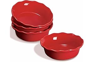 ONEMORE 6.7 inch Ceramic Pie Pans for Pot Pie Baking