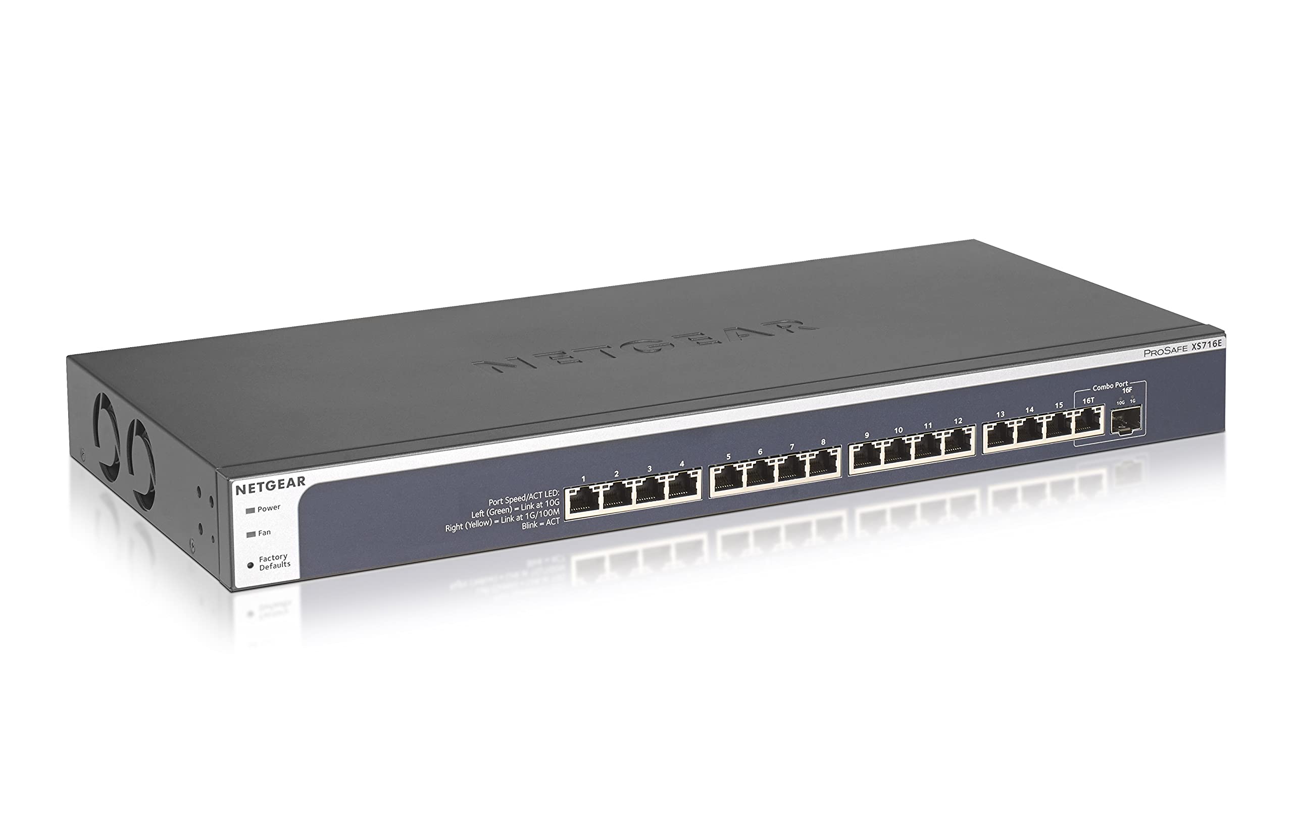 NETGEAR XS716E 16-Port 10G Ethernet LAN Switch Smart Managed Plus (mit 1x 10Gigabit SFP+, Desktop- oder Rack-Montage mit ProSAFE Lifetime-Garantie)