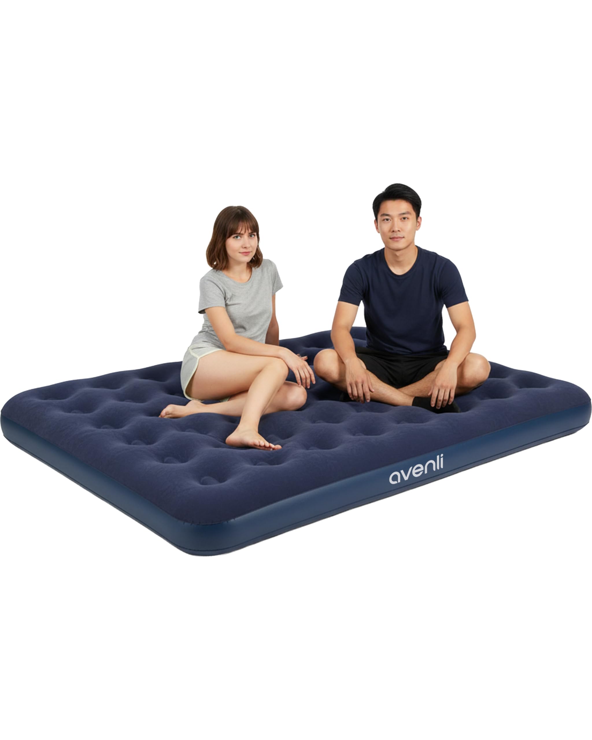 Avenli Zelfopblazend Luchtbed 203 x 157 x 47 cm – Opblaasbaar Tweepersoonsbed – Zelfopblazend Luchtmatras met Ingebouwde Pomp – Logeerbed, Reisbed & Campingbed – Comfortabel & Duurzaam Slaapmatras