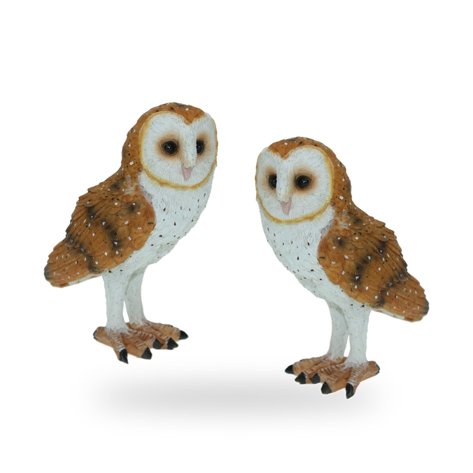 Cornelißen Polyresin Animal Figurine Barn Owl, Set of 2, Height 8.5 cm