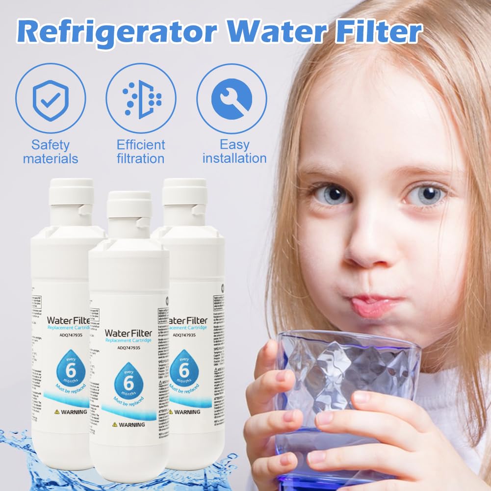 Frigorifero Filtro dell'acqua, Filtro dell'acqua esterno universale per frigoriferi LT1000P, Home Remover Bianco per Kenmore9980 (3 pezzi)