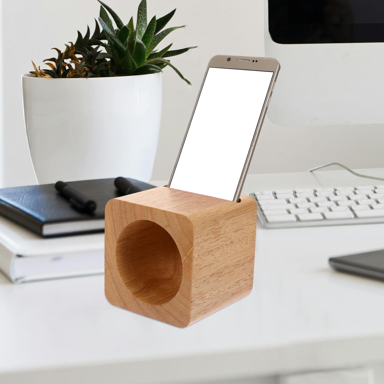 Handy Verstärker Holz-Handy-Ständer Holz Smartphone StäNder Mit Passivem KlangverstäRker Handyhalter FüR Tisch Und Zuhause Kreativer Lautsprecher Ohne Elektronik